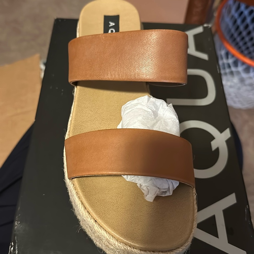 Aqua Women's Ayden Platform Espadrille Slide Sandals - Picture 1 of 4